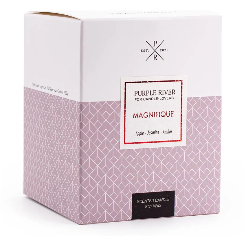 Vela de soja perfumada mecha de madera Sensual - Magnifique Purple River