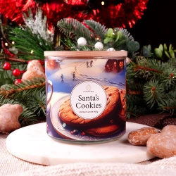 Candle World świąteczna sojowa świeca zapachowa 3 knoty Santa's Cookies 460 g
