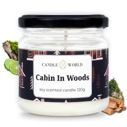 Candle World vela de soja perfumada tarro Cabin In Woods 120 g Madera Musgo