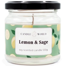 Candle World soy scented candle jar Lemon Sage 120 g Sage Lemon