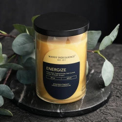 Duża sojowa świeca zapachowa Colonial Candle Manly Indulgence 623 g w szkle z pokrywką - Męski Zapach Energize