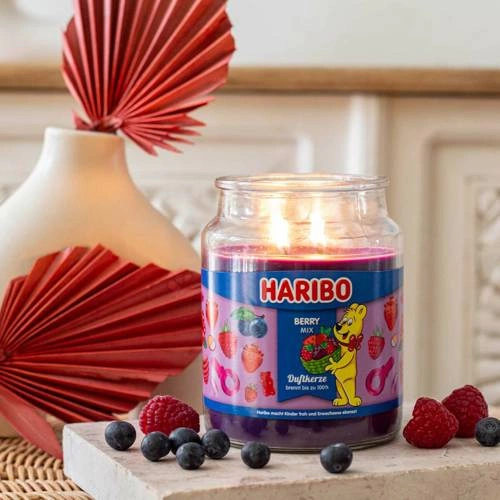 Haribo vela aromática grande en vaso - Bayas Berry Mix
