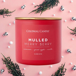 Colonial Candle Pop Of Color vonná sójová sviečka v skle 3 knôty 14,5 oz 411 g - Mulled Merry Berry 