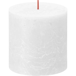 Bolsius tronco rústico poste de vela Rustic Shine 100/100 mm 10 cm - Blanco escarchado Blanco nublado