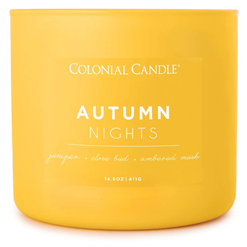 Soja geurkaars in glas met 3 lonten Herfst - Autumn Nights Colonial Candle