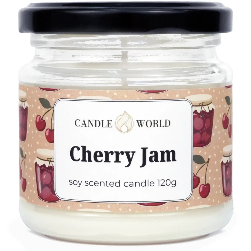 Candle World Soja Duftkerze Glas Cherry Jam 120 g Kirsche