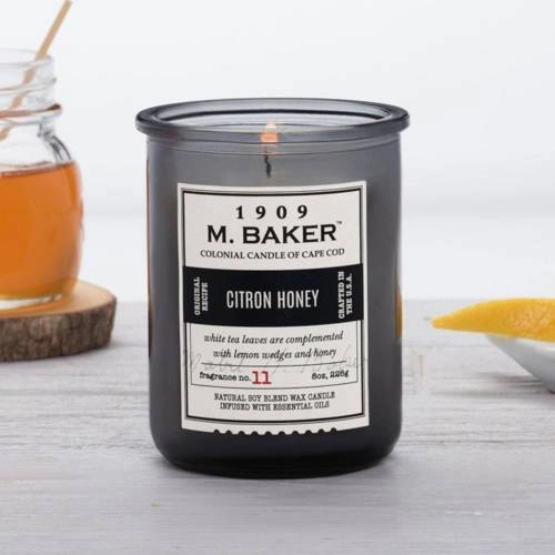 Soja Duftkerze im Apothekenglas 226 g Colonial Candle M Baker - Citron Honey