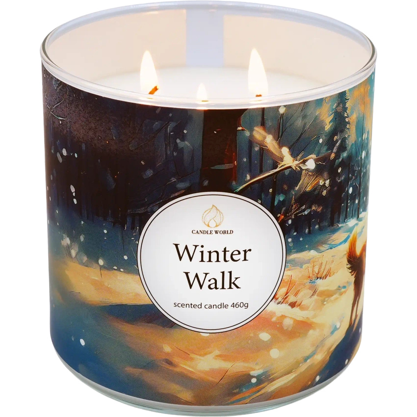 Candle World soja geurkaars 3 lonten Winter Walk 460 g