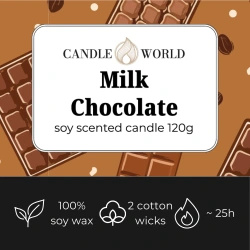 Candle World sójová svíčka s vůní čokolády v dóze Milk Chocolate 120 g 