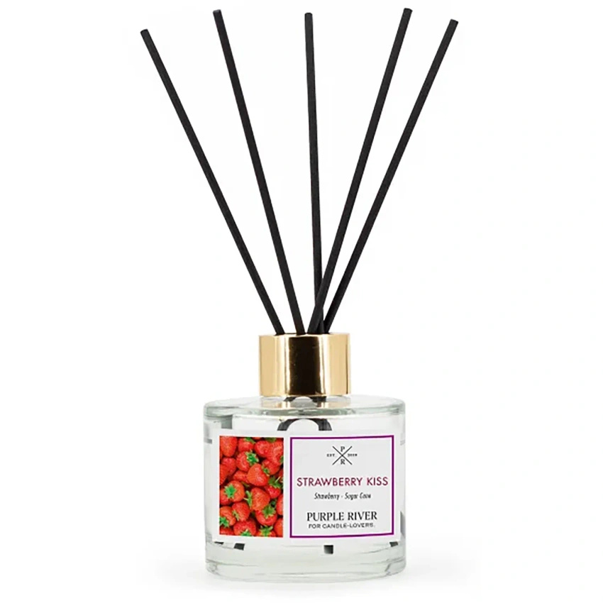 Purple River fragrance sticks Strawberry Kiss in a 100 ml glass flacon