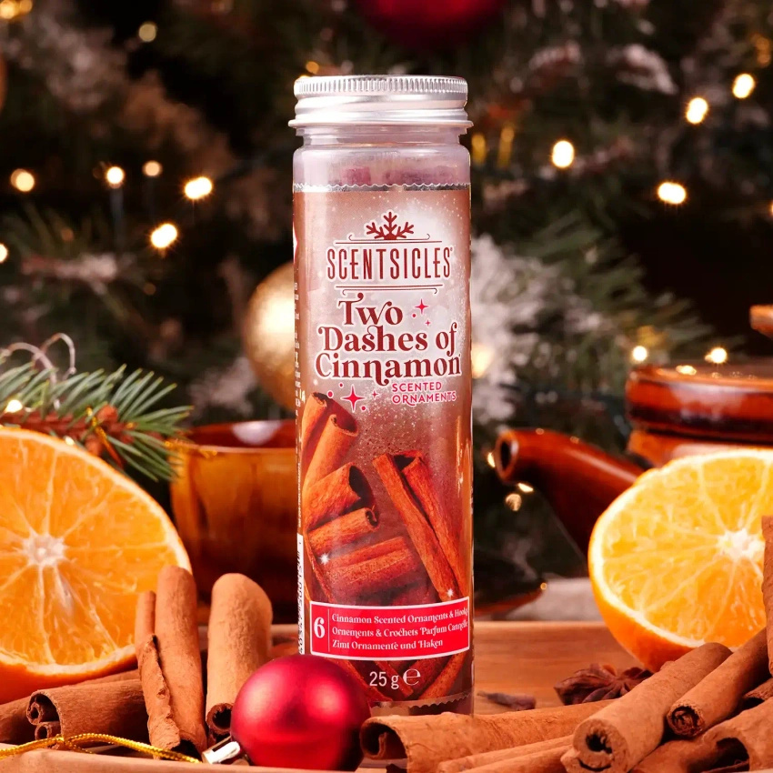 Scentsicles palitos perfumados para el árbol de Navidad canela 6 uds - Two Dashes Of Cinnamon