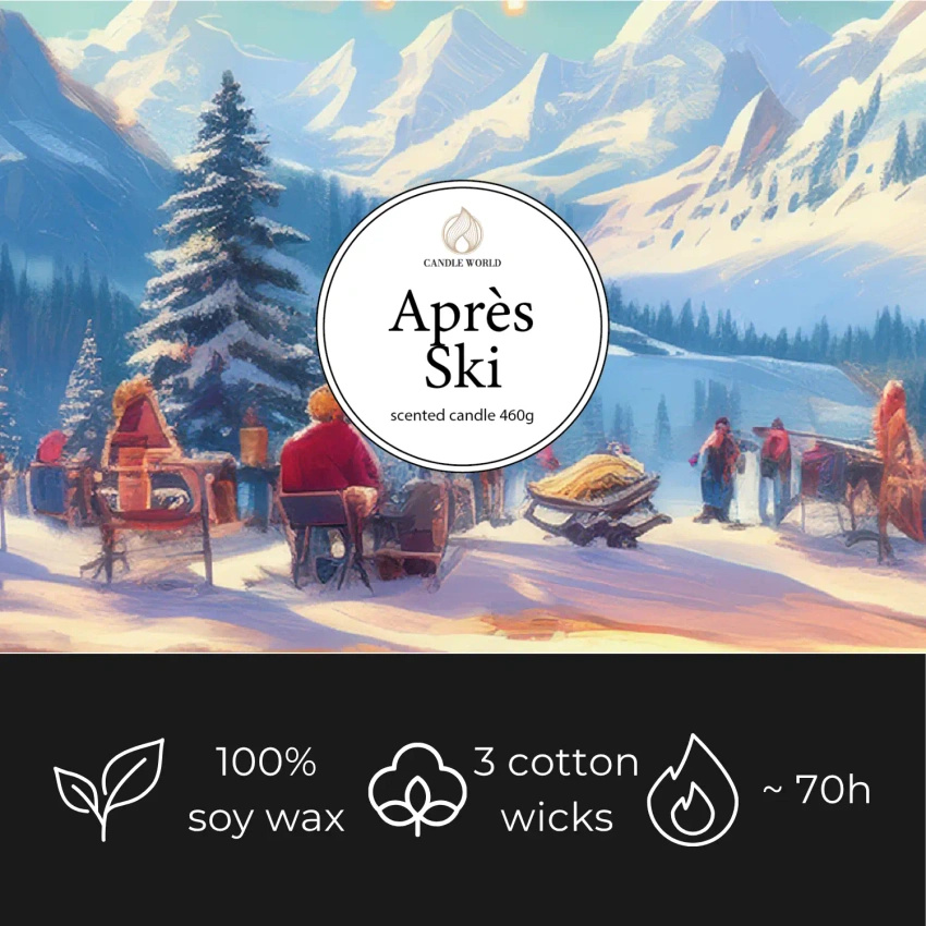 Candle World vela perfumada de soja 3 mechas Après Ski Arándano salvia 460 g