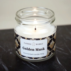 Candle World bougie parfumée au soja Golden Musk 120 g Musc