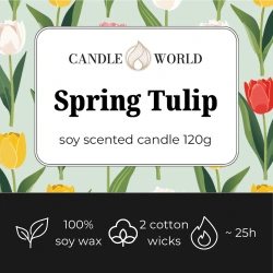 Candle World bougie parfumée au soja Spring Tulip 120 g Tulipe