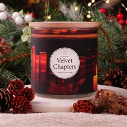 Candle World candela profumata di soia a 3 stoppini Velvet Chapters Vaniglia Muschio 460 g