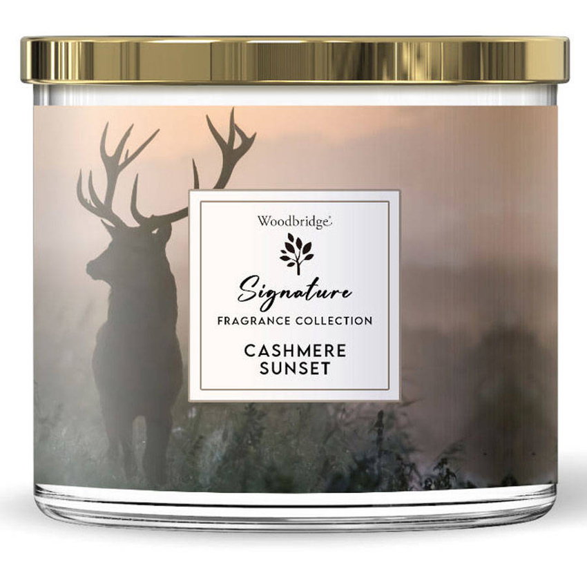 Woodbridge Signature Collection vela perfumada grande de 3 mechas en vaso 410 g - Cashmere Sunset