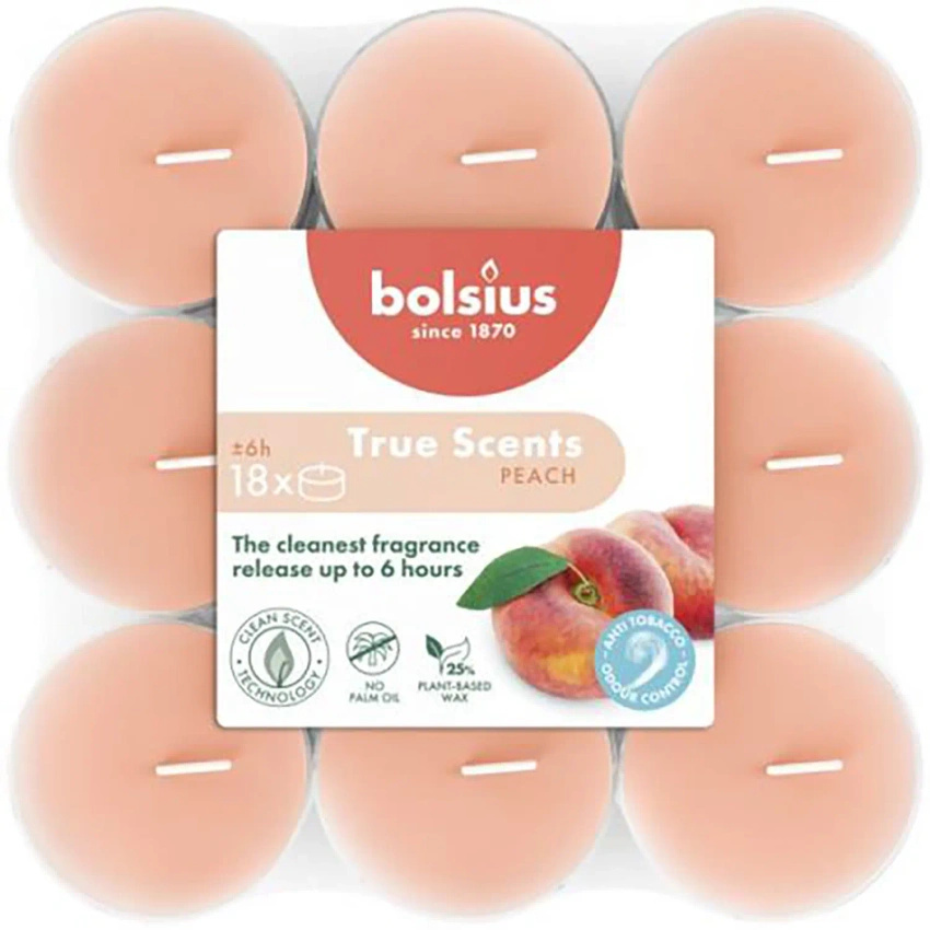 Bolsius True Scents duft-Teelichter 18 Stück - Pfirsich
