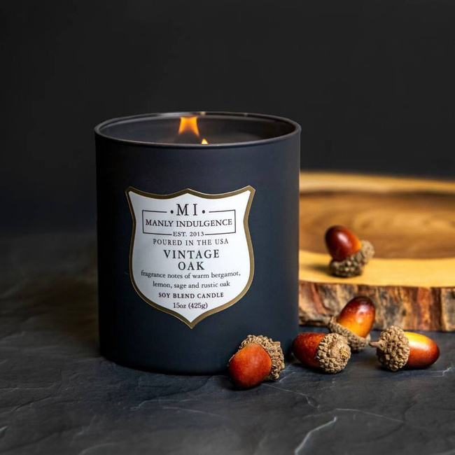 Ароматическая соевая свеча для мужчин деревянный фитиль Colonial Candle - Vintage Oak