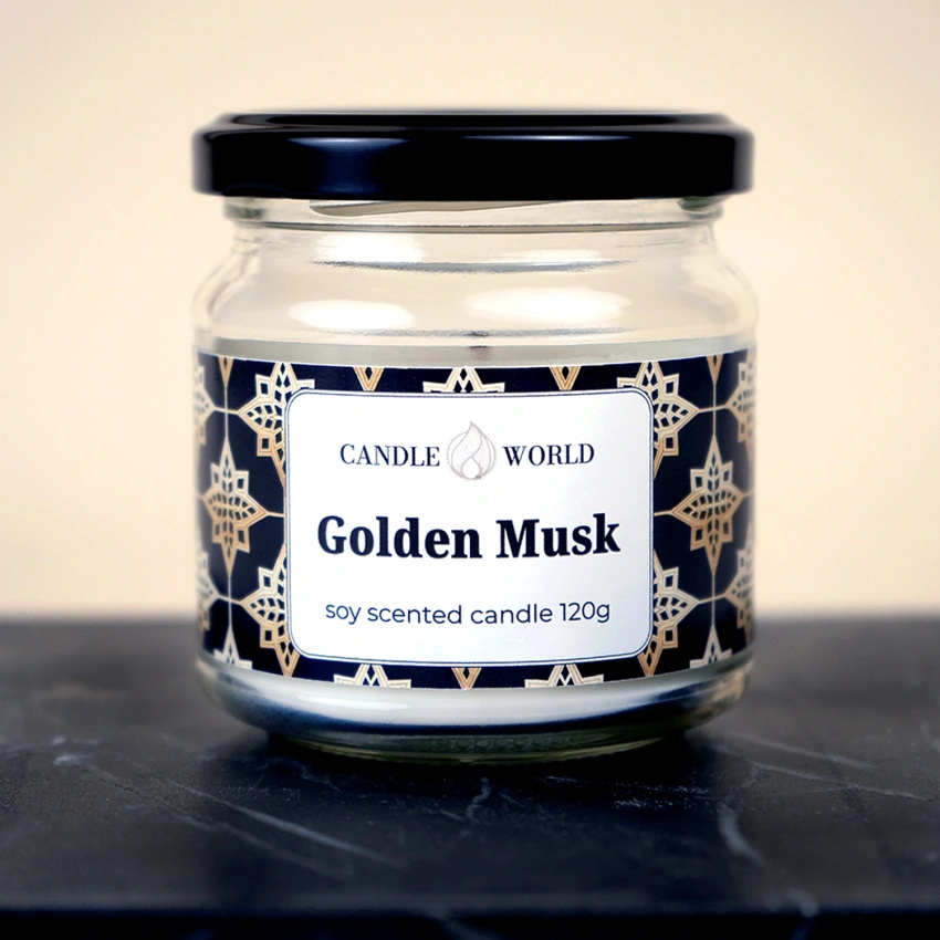 Candle World sojowa świeca zapachowa słoik Golden Musk 120 g Piżmo