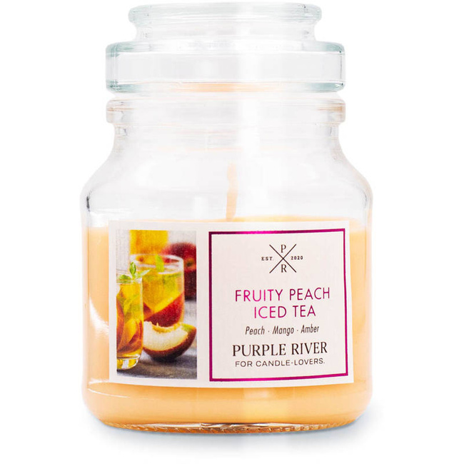 Doftljus soja Fruity Peach Iced Tea Purple River 113 g