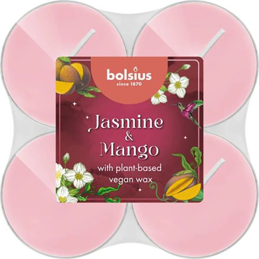 Bolsius candelitas perfumadas maxi 8 pzas Floral Fusion Jazmín Mango - Jazmín Mango