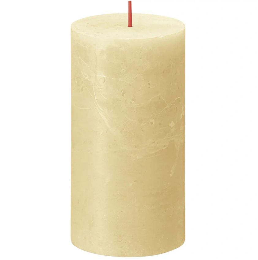 Bolsius bougeoir rustique en forme de tronc Rustic Shine 130/68 mm 13 cm - Beige avoine