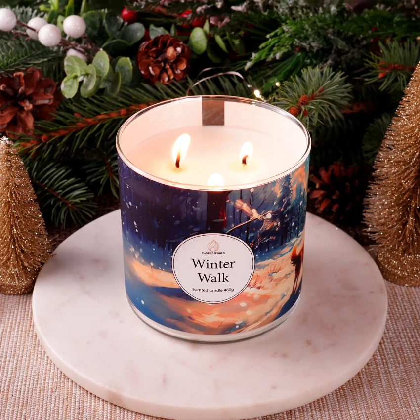 Candle World soja-Duftkerze 3 Dochte Winter Walk 460 g