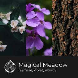 Candle World sojová vonná svíčka 3 knoty Magical Meadow 460 g Violet Musk
