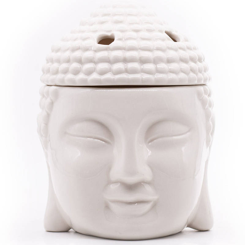Candle Brothers Bouddha brûleur d'arômes en céramique blanche pour cire et huile