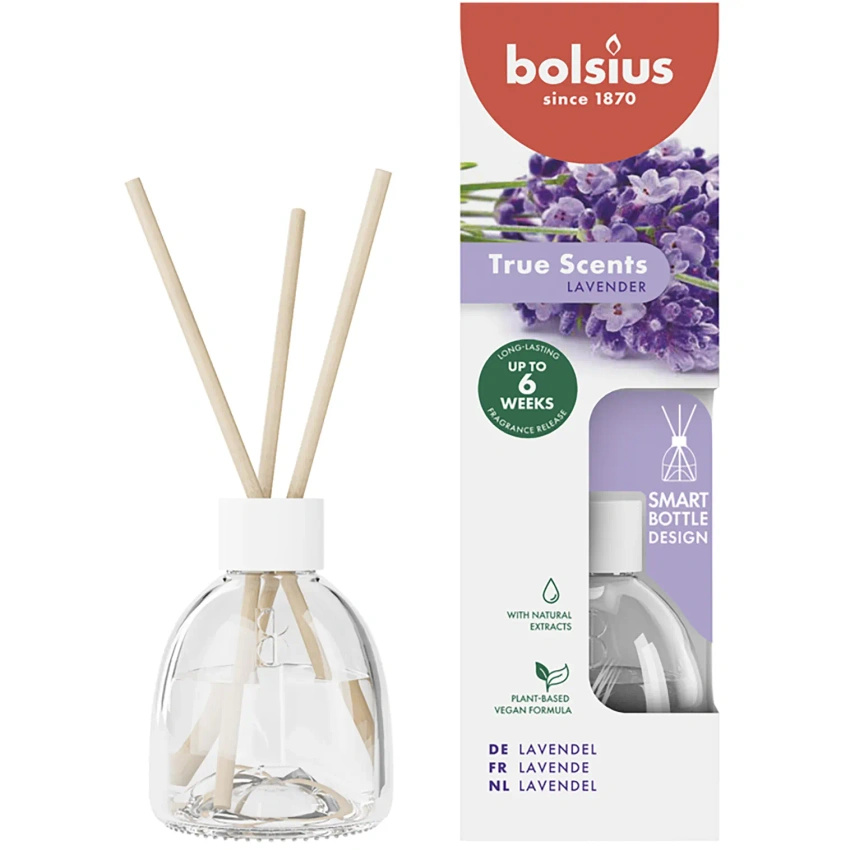 Bolsius True Scents vonné tyčinky do difuzéru 60 ml - Levandule Levandule