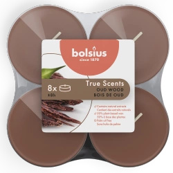 Bolsius True Scents geurwarmers maxi polycarbonaat 6 cm bruin 8 st - Oud Hout Agarhout