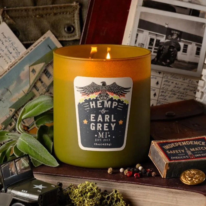 Vela perfumada para hombre Hemp Earl Gray Colonial Candle