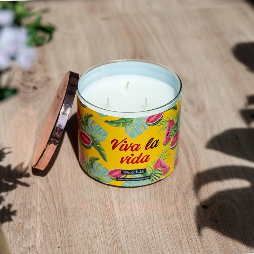 Frida Kahlo geurkaars in glas exotische Viva la Vida 400 g