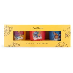 Frida Kahlo set de regalo velas perfumadas en vidrio - La Belle Vie, Exotic Jasmine, Essence of Life 3 uds 70 g