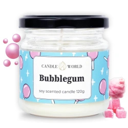 Candle World soja geurkaars pot Bubblegum 120 g Kauwgom