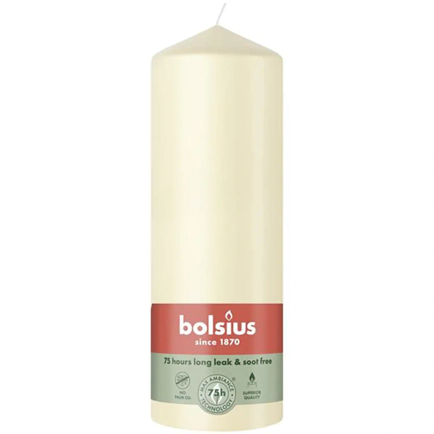 Bolsius candela non profumata per tronco di colonna 200/68 mm Essentials - Soft Pearl