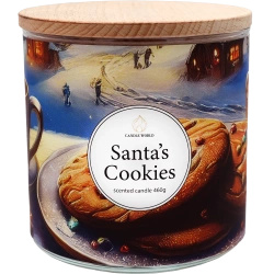 Candle World świąteczna sojowa świeca zapachowa 3 knoty Santa's Cookies 460 g