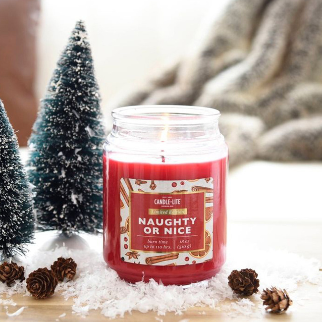 Christmas scented candle Naughty Or Nice Candle-lite