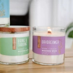 Scented candle with wooden wick	Vibing Thriving Candle-lite