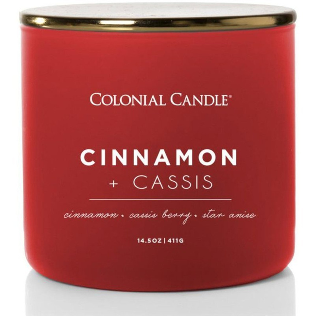 Colonial Candle Pop Of Color soy scented candle in glass 3 wicks 14.5 oz 411 g - Cinnamon Cassis