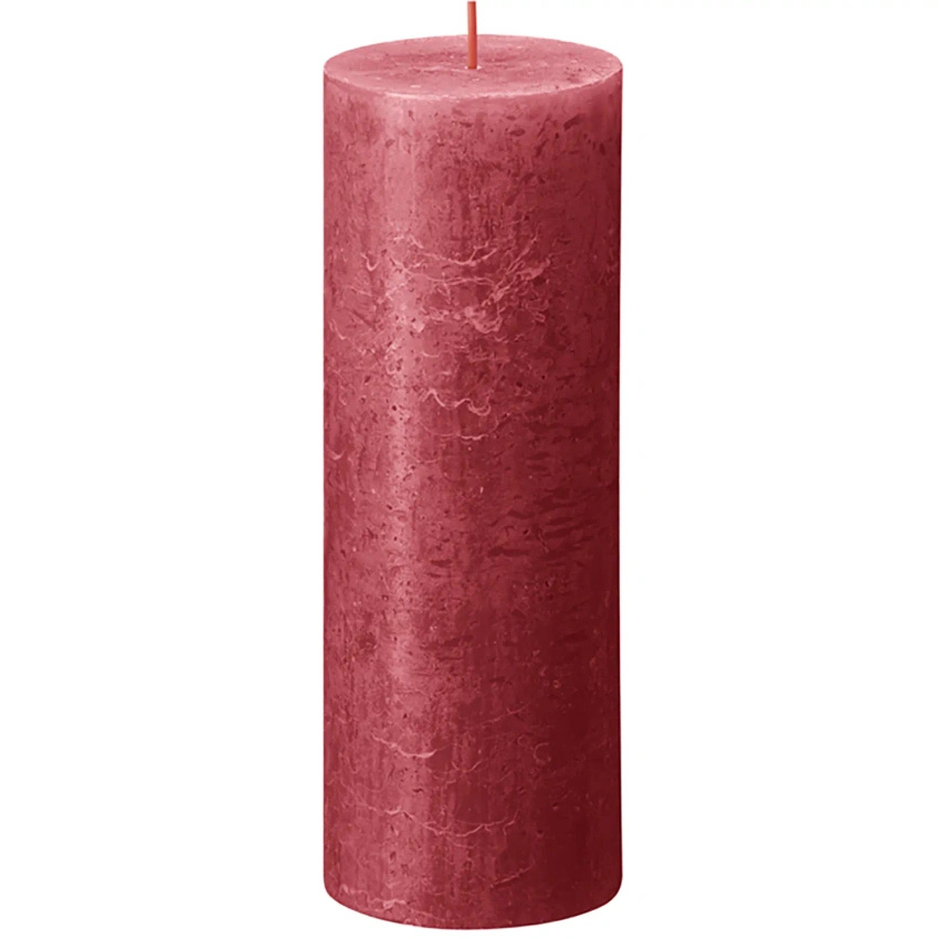 Bolsius bougeoir rustique en forme de tronc Rustic Shine 190/68 mm 19 cm - Rouge délicat