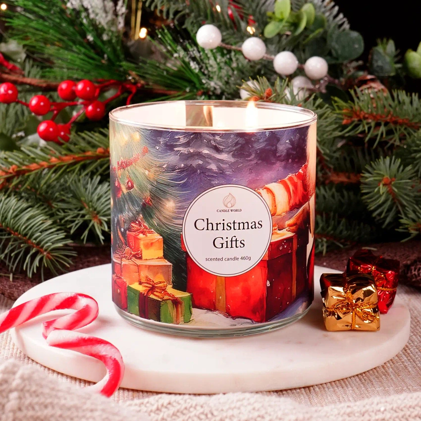 Candle World Soja Duftkerze Weihnachten 3 Dochte Christmas Gifts 460 g
